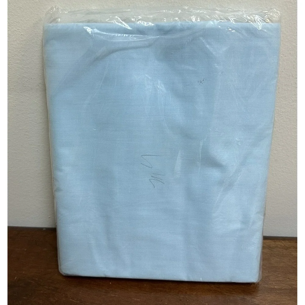 Vtg Wondercale No Iron Percale Blue Full Flat Sheet Made USA NEW NOS